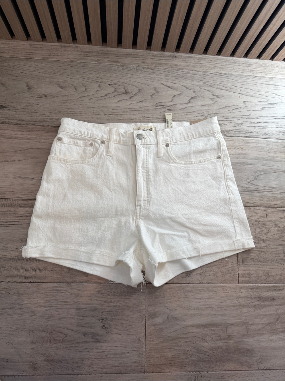 Madewell White High-Rise Denim Cutoff Shorts 30